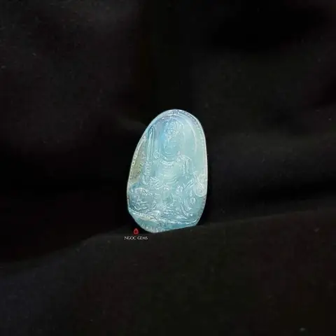 Phật Bản Mệnh Văn Thù Bồ Tát Đá Aquamarine