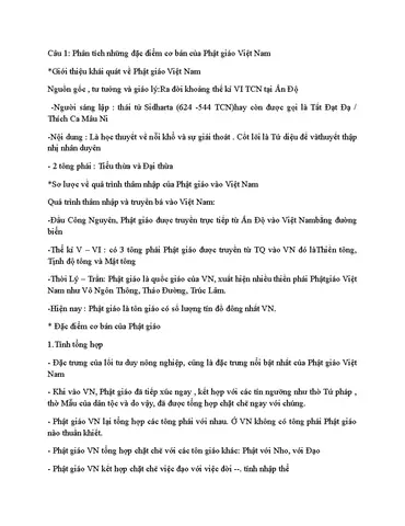Cơ Sở Văn Hóa - Ôn Tập Về Phật Giáo Và Tín Ngưỡng Vn - Studocu