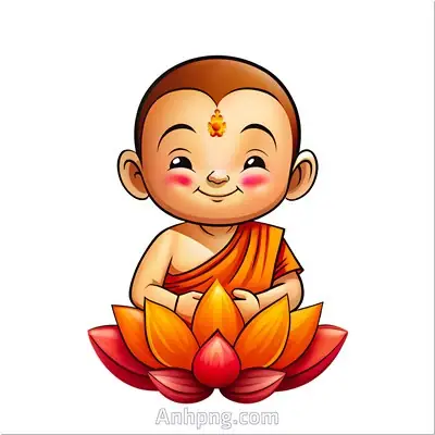Ảnh Bé Tiểu Phật Hỷ Lạc Trên Đài Sen Vector Corel Ai Phật Giáo