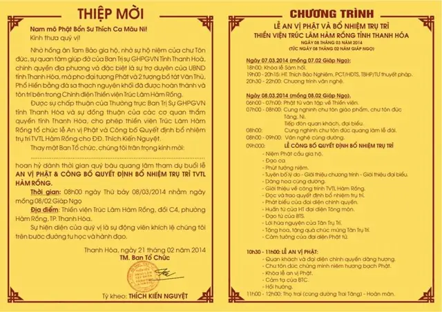 Dẫn Chương Trình Lễ An Vị Phật