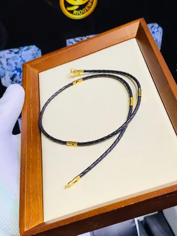 Dây Da Bọc Vàng 6 Đốt Mỏng 3ly Hàng Đức Thanh Mảnh 50cm