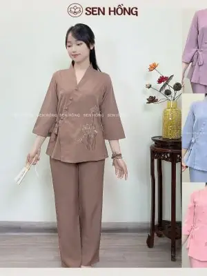 Quần Áo Đi Chùa Nữ - Cửa Hàng Pháp Phục Áo Lam Sen Hồng