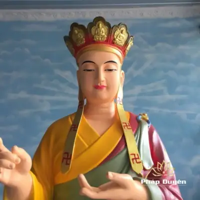 Alternative View Of Tượng Đức Địa Tạng Vương Đứng, Composit Sơn Cao Cấp, Cao 1.1m