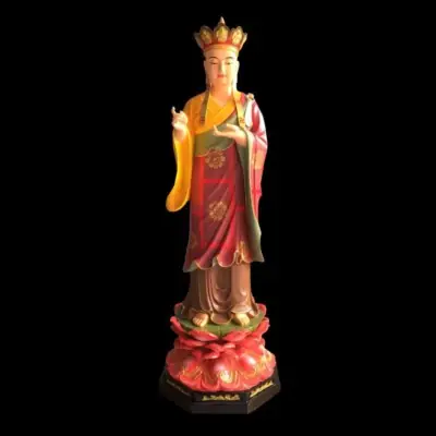 Tượng Đức Địa Tạng Vương Đứng, Composit Sơn Cao Cấp, Cao 1.1m