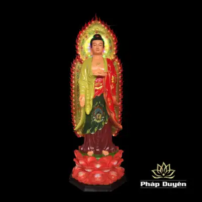 Alternative View Of Tượng Tây Phương Tam Thánh, Có Lá Đề, Đèn Led, Cao 1.7m (tổng Lá Đề 1.9m)