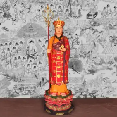 Tượng Địa Tạng Vương Bồ Tát Đứng, Composit Sơn Cao Cấp, Cao 2.5m