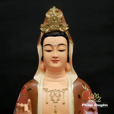 Alternative View Of Tượng Quan Âm Bồ Tát Ngồi Bằng Composite Sơn Cao Cấp, Cao 60cm