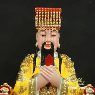 Alternative View Of Tượng Ngọc Hoàng Ngồi Ngai Rồng Áo Vàng Bằng Composite, Cao 48 - 66cm