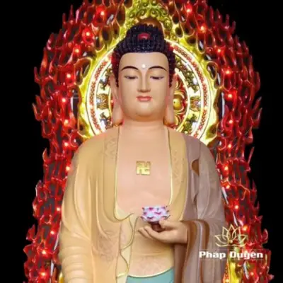 Alternative View Of Bộ Tượng Tây Phương Tam Thánh, Chất Liệu Composit Sơn Cao Cấp, Cao 2m (tổng Lá Đề 2.25m)