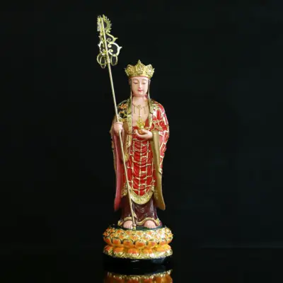 Tượng Đức Địa Tạng Vương Đứng, Chất Liệu Composit, Cao 48cm