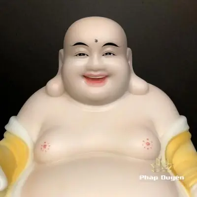 Alternative View Of Tượng Di Lặc Bồ Tát Ngồi Túi Tiền Sơn Vàng Bằng Bột Đá, Nhiều Kích Thước