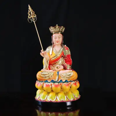 Tượng Địa Tạng Bồ Tát Ngồi Áo Đỏ Chất Liệu Composite, Nhiều Kích Thước