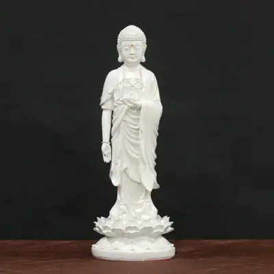 Tượng Phật A Di Đà Mầu Trắng Tịnh Tông, Bằng Composite, Cao 36cm