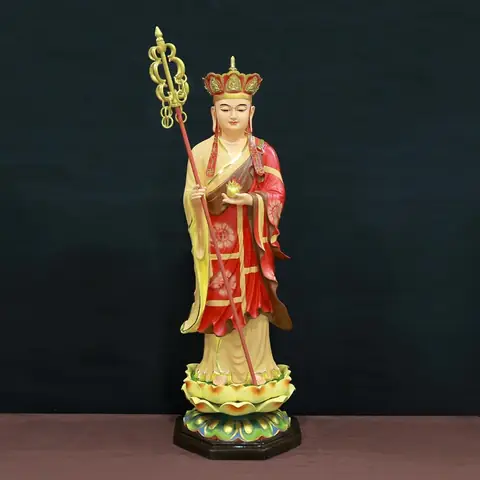 Tượng Địa Tạng Bồ Tát Đứng Chất Liệu Composite Sơn Cao Cấp, Cao 80cm