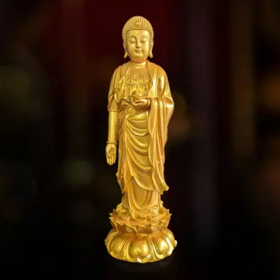 Tượng Phật A Di Đà Thân Vàng Tịnh Tông Cổ 70cm