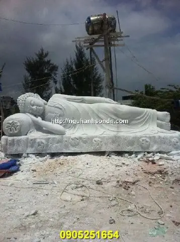 Tượng Phật A Di Đà Bằng Đá Cẩm Thạch Trắng