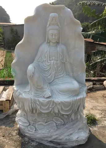Tượng Phật Quan Âm Ngồi Bằng Đá Giá Tốt