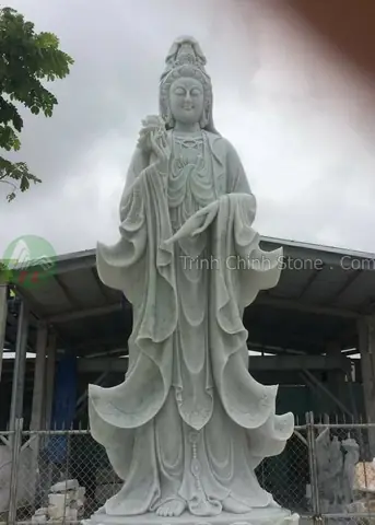 Mẫu Tượng Quan Âm Đứng Bằng Đá Giá Tốt