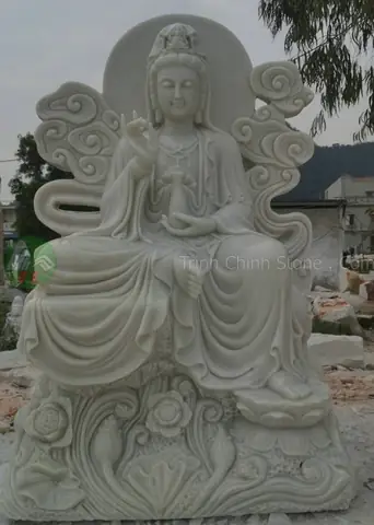 Tượng Phật Quan Âm Ngồi Bằng Đá Giá Tốt