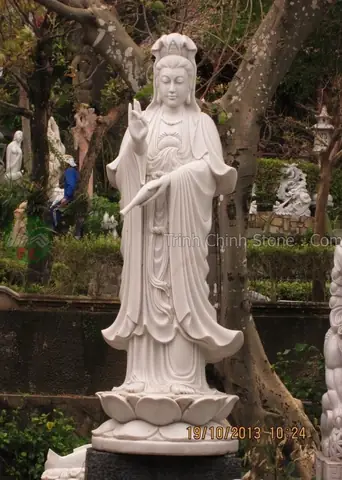Mẫu Tượng Quan Âm Đứng Bằng Đá Giá Tốt