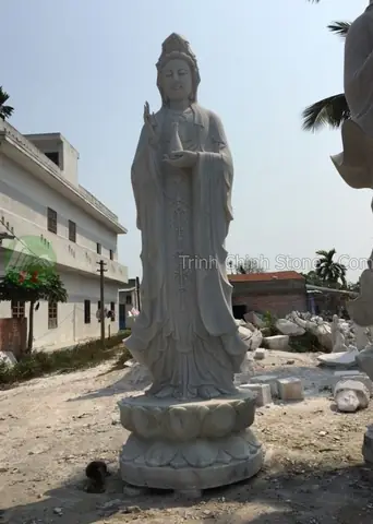 Mẫu Tượng Quan Âm Đứng Bằng Đá Giá Tốt
