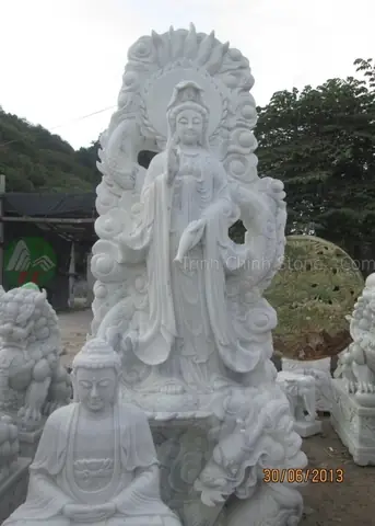 Tượng Phật Quan Âm Rồng Bằng Đá Giá Tốt