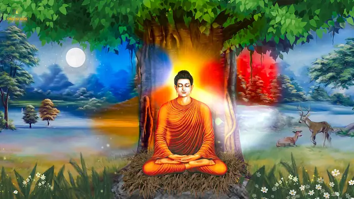 Trong Tuần Lễ Thứ 4 Sau Khi Đắc Đạo, Từ Sự Quán Chiếu Sâu Nhiệm Mà Thân Tâm Đức Phật Trở Nên Sáng Trong, Tỏa Ra Hào Quang Rực Rỡ