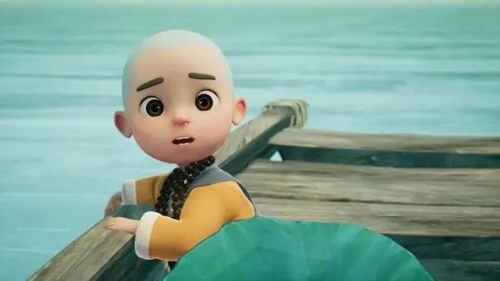 Chú Tiểu Lạy Phật Với Phong Cách Hoạt Hình