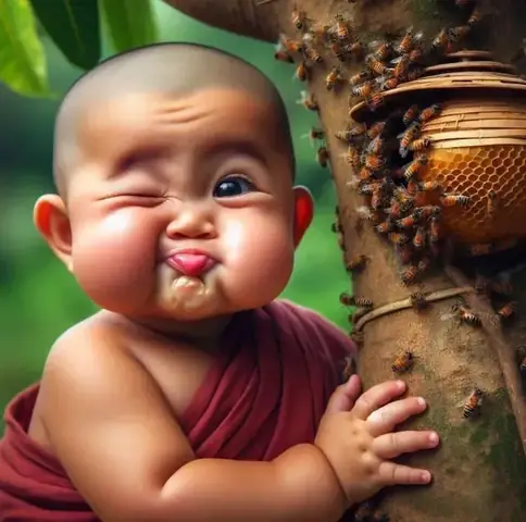 Chú Tiểu Lạy Phật Trong Ảnh Chân Thực