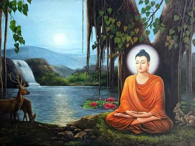 Hình Ảnh Phật Thích Ca Ngồi Dưới Gốc Cây Bồ Đề