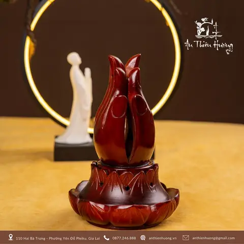 Lư Xông Trầm Hương Bằng Gỗ Đốt Trầm Nụ Hình Bàn Tay Phật ...