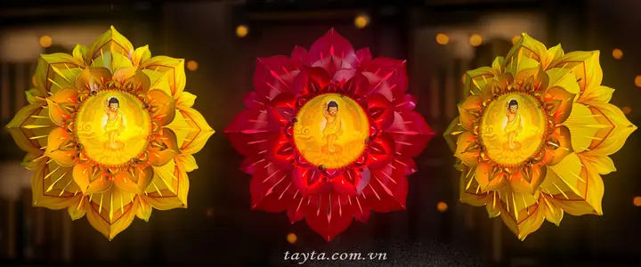 [vàng/ Hồng] Lồng Đèn Hoa Sen Hào Quang - Tayta
