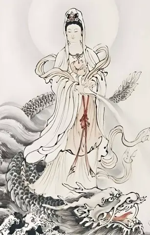 Hình Nền Phật Quan Âm Đang Đi Trên Nước Cho Điện Thoại