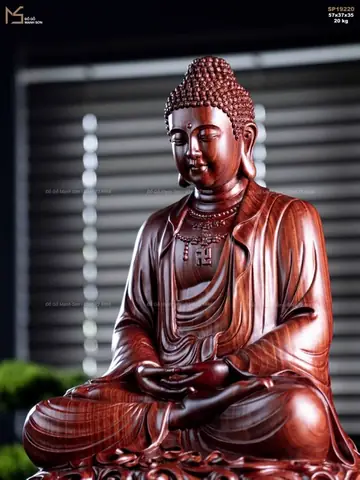 Tượng Phật A Di Đà Dáng Ngồi Thiền - Gỗ Tử Đàn Đồ Gỗ ...