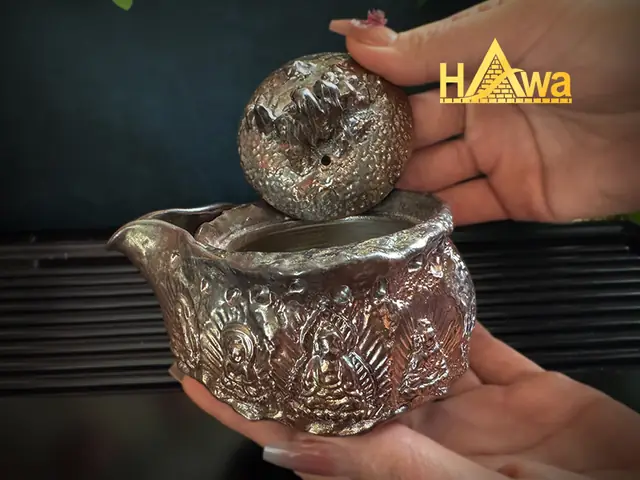 Ấm Trà Khoáng Bạc Tam Thế Phật, Nung Củ Thủ Công Hoàn Toàn ...
