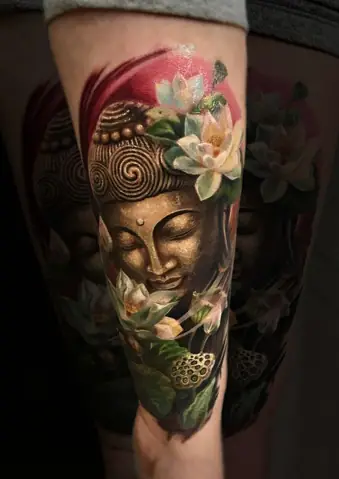 Hình Xăm Hoa Sen Phật Giáo Truyền Thống