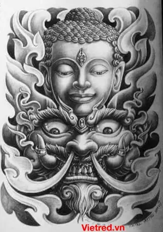 Mẫu Hình Xăm Nữa Phật Nữa Quỷ