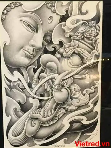 Mẫu Hình Xăm Nữa Phật Nữa Quỷ