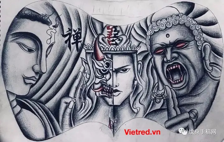 Mẫu Hình Xăm Nữa Phật Nữa Quỷ