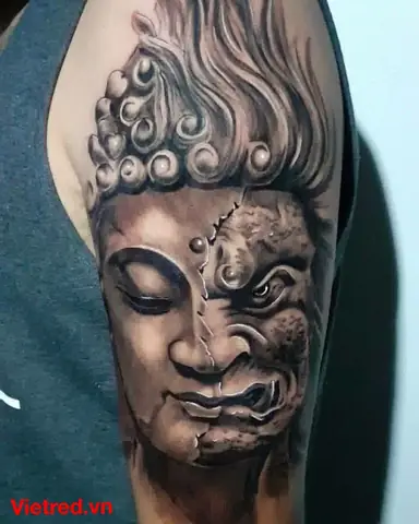 Hình Xăm Nữa Phật Nữa Quỷ Ở Tay