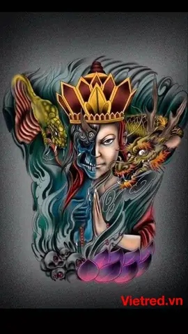 Mẫu Hình Xăm Nữa Phật Nửa Quỷ