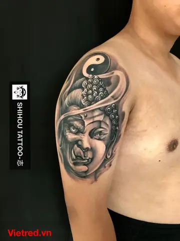 Hình Xăm Nữa Mặt Phật Nữa Mặt Quỷ