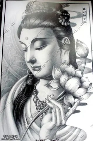 Hình Ảnh Cho Hình Xăm Phật Đại Thế Chí Bồ Tát: