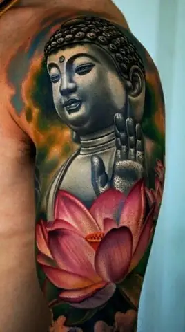 Hình Xăm Hoa Sen Phật Giáo Truyền Thống