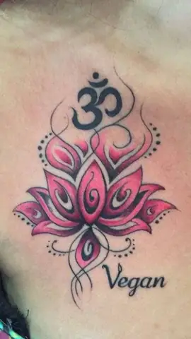 Hình Xăm Hoa Sen Kết Hợp Chú Om Mani Padme Hum