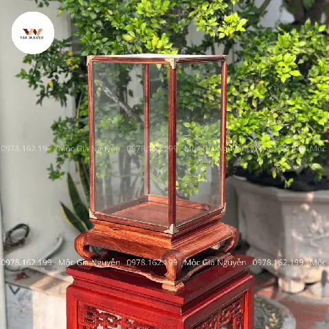 Hộp Kính Kê Tượng Gỗ Hương Ta Nhiều Kích Cỡ Hkt01