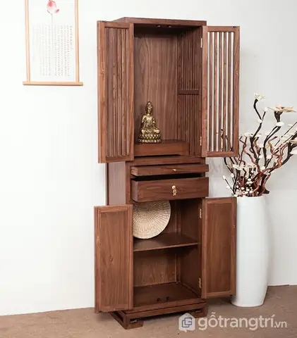 Tủ Thờ Phật Kèm Kệ Trang Trí
