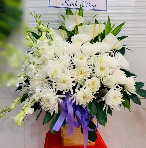 Lẵng Hoa Cúng Phật