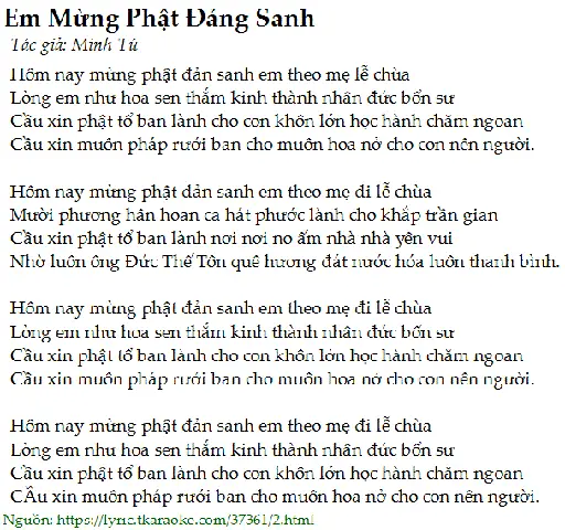 Lời Bài Hát Em Mừng Phật Đản Sanh: Ý Nghĩa, Nguồn Gốc Và Lời Cầu Nguyện Trong Ngày Đại Lễ