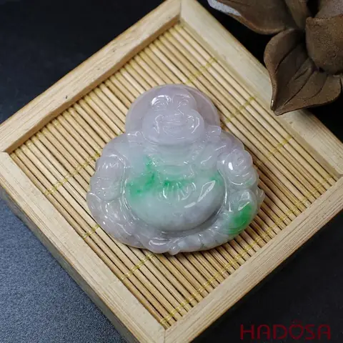 Mặt Phật Di Lạc Cẩm Thạch Trắng Lí